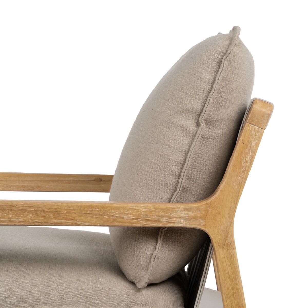Fåtölj Beige Naturell Gummiträ Badsvamp Askträ Foam 65 x 69 x 83 cm - 7