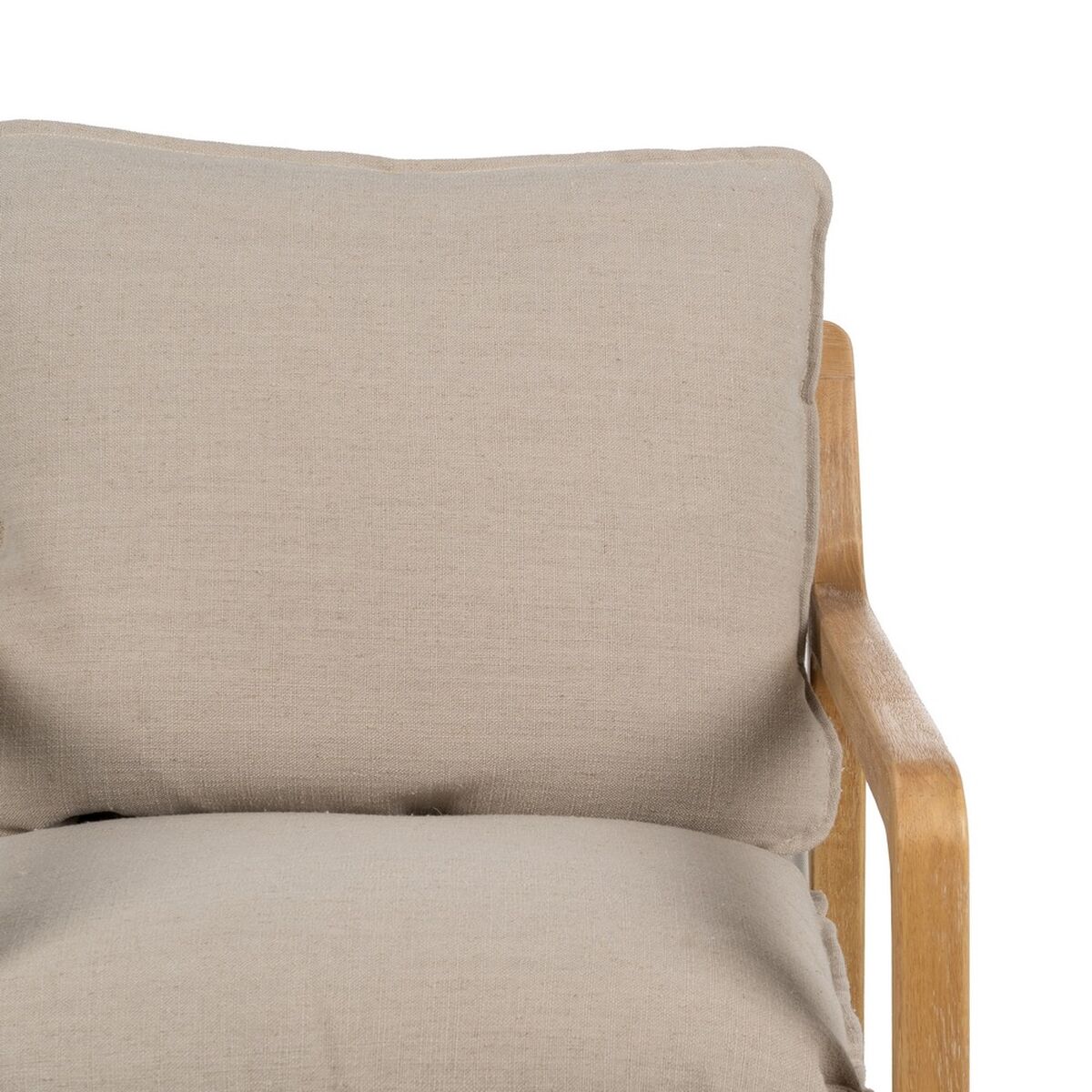 Fåtölj Beige Naturell Gummiträ Badsvamp Askträ Foam 65 x 69 x 83 cm - 5