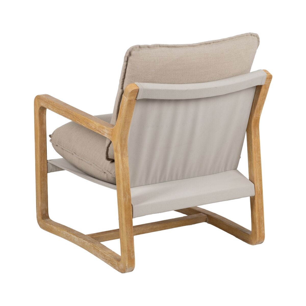 Fåtölj Beige Naturell Gummiträ Badsvamp Askträ Foam 65 x 69 x 83 cm - 4