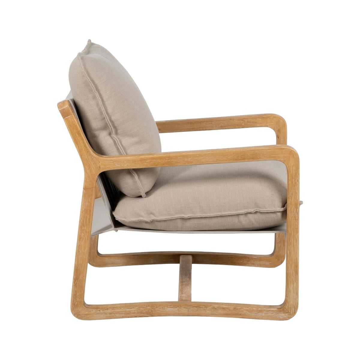 Fåtölj Beige Naturell Gummiträ Badsvamp Askträ Foam 65 x 69 x 83 cm - 3