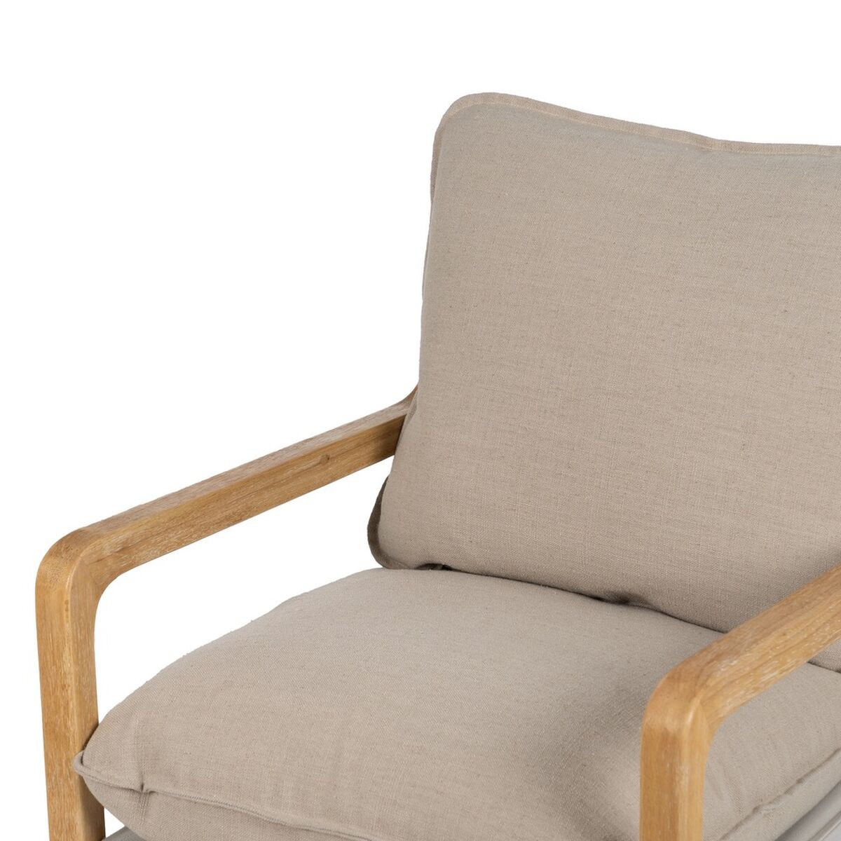 Fåtölj Beige Naturell Gummiträ Badsvamp Askträ Foam 65 x 69 x 83 cm - 6