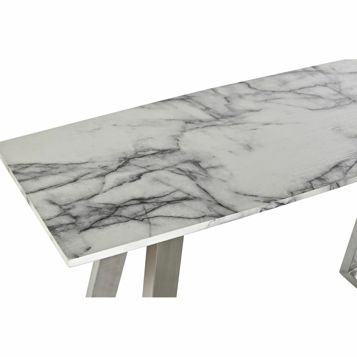 Konsol DKD Home Decor Vit Silvrig Stål Trä MDF 120 x 40 x 76 cm - 8