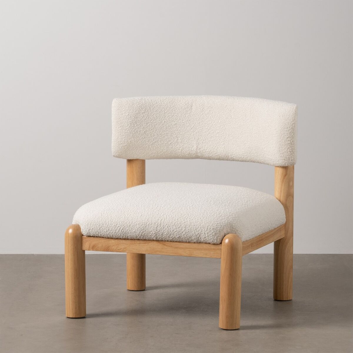 Fåtölj Vit Naturell Polyuretan Gummiträ 62 x 62 x 71 cm - 2