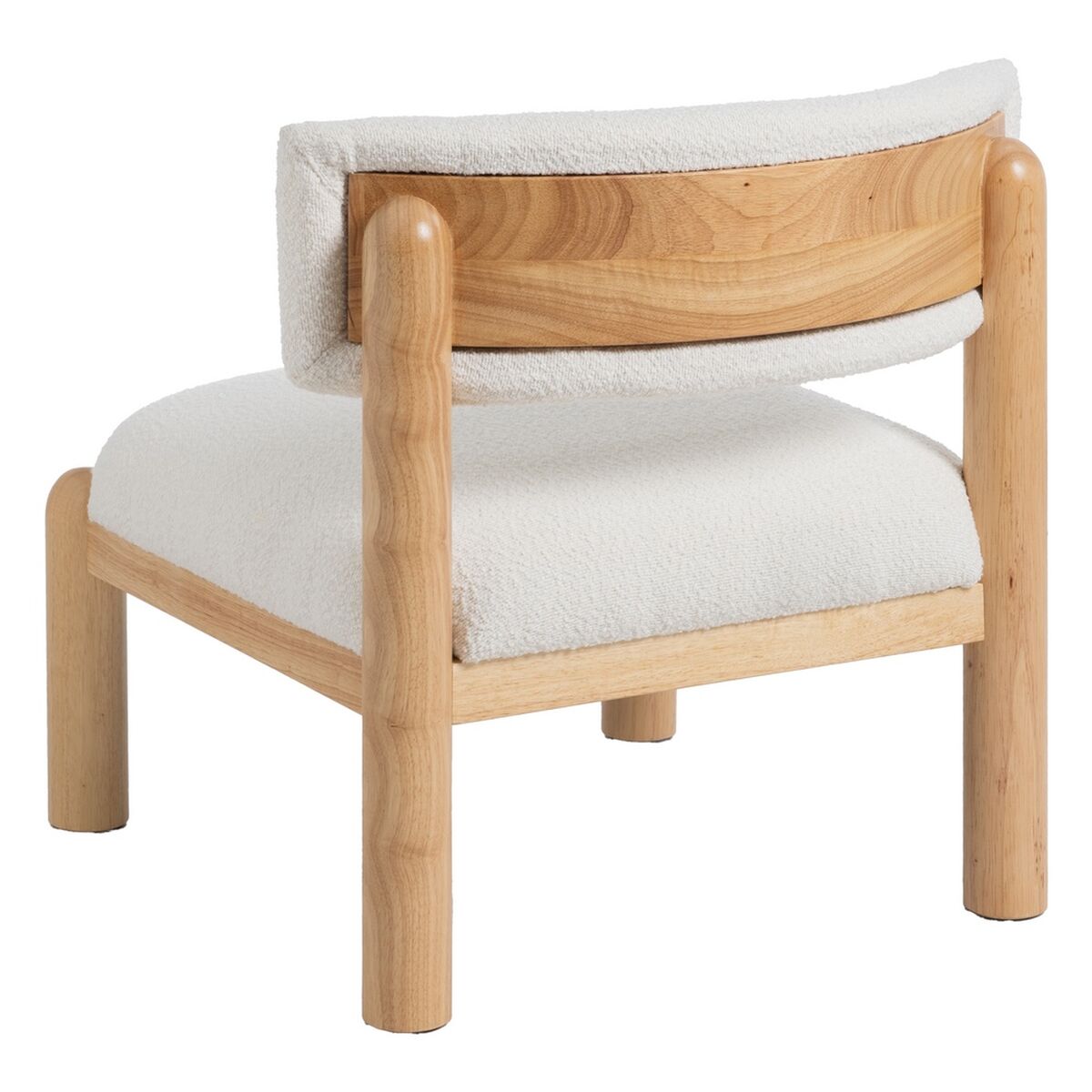 Fåtölj Vit Naturell Polyuretan Gummiträ 62 x 62 x 71 cm - 4