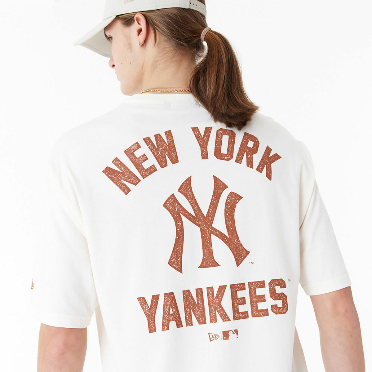 Sporttröja med ärmar New Era  WORDMARK OS TEE NEYYAN 60435536  Vit - 2
