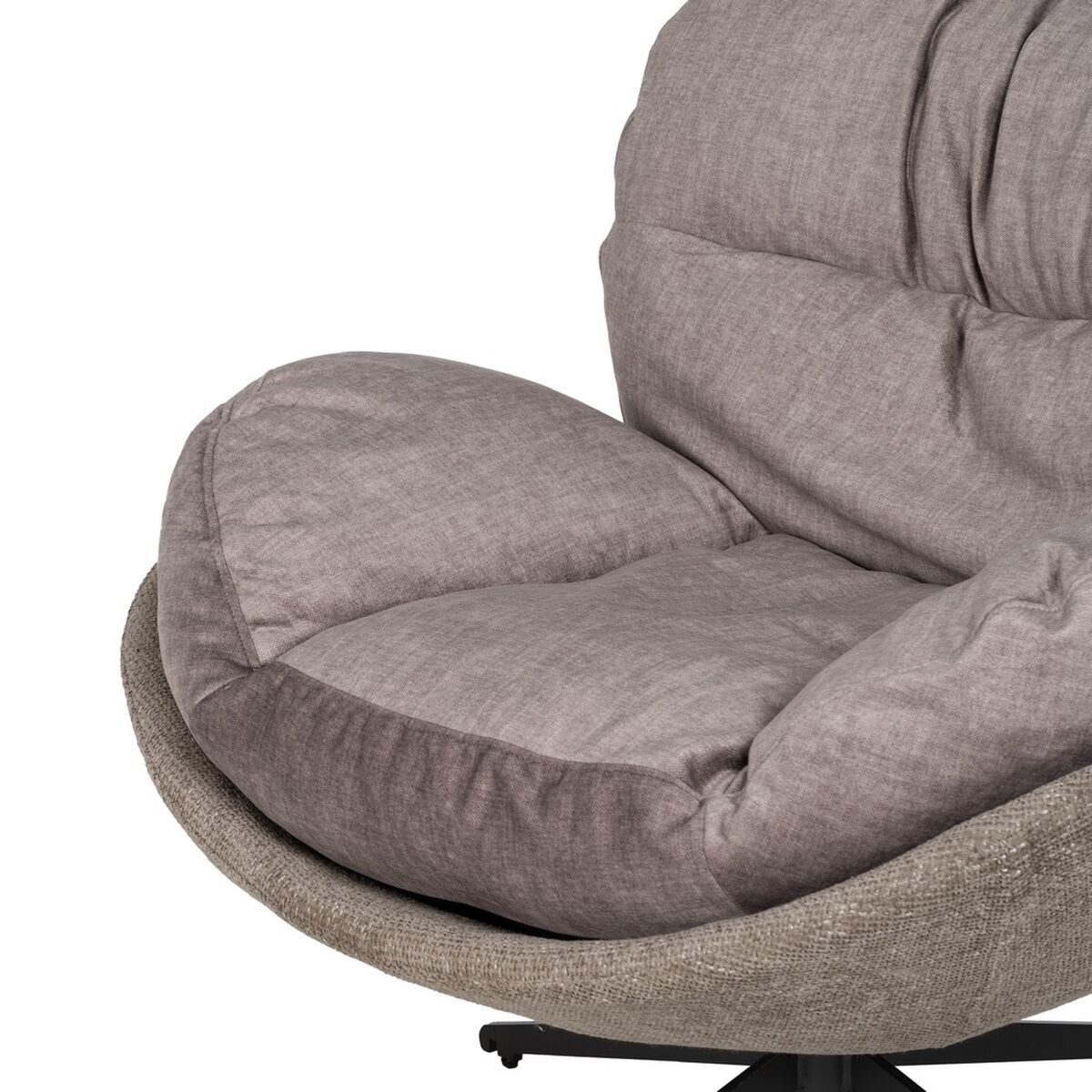 Fåtölj Svart Beige-brun (taupe) Trä Järn 95 x 108 x 82 cm - 6