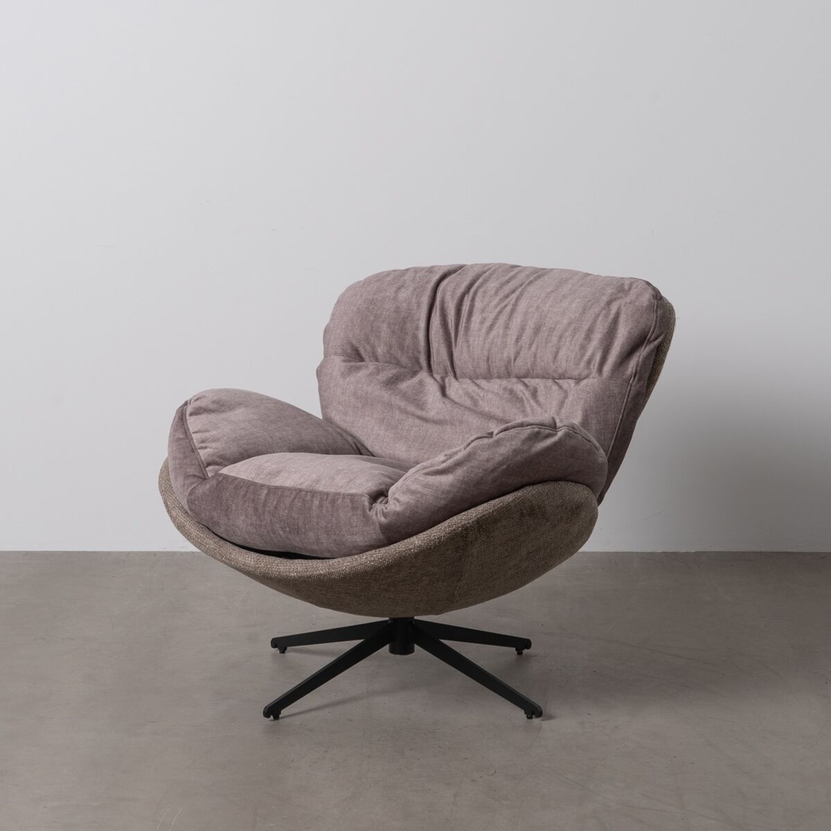 Fåtölj Svart Beige-brun (taupe) Trä Järn 95 x 108 x 82 cm - 2