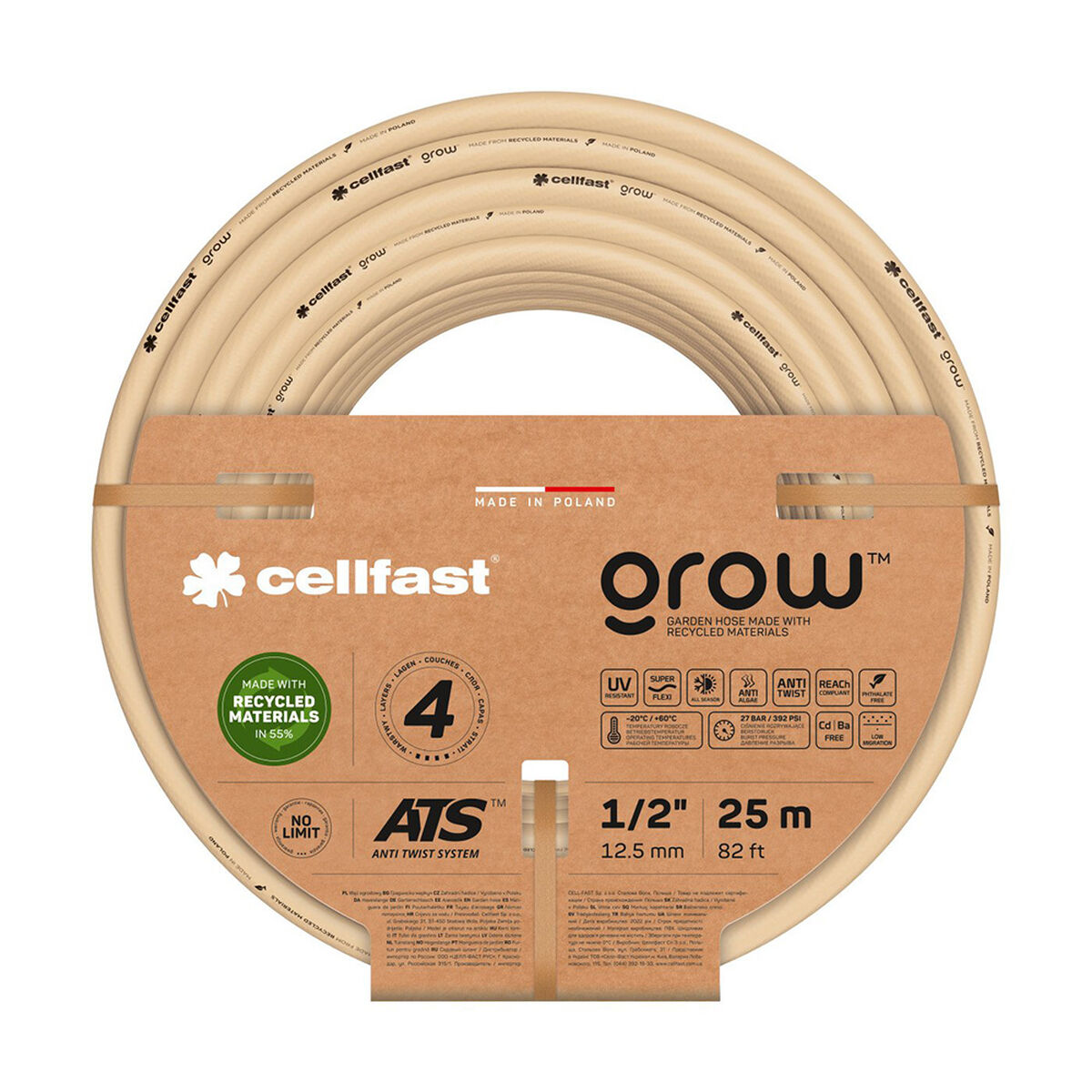 Slang Cellfast Grow 15 m Plast Beige 1/2"