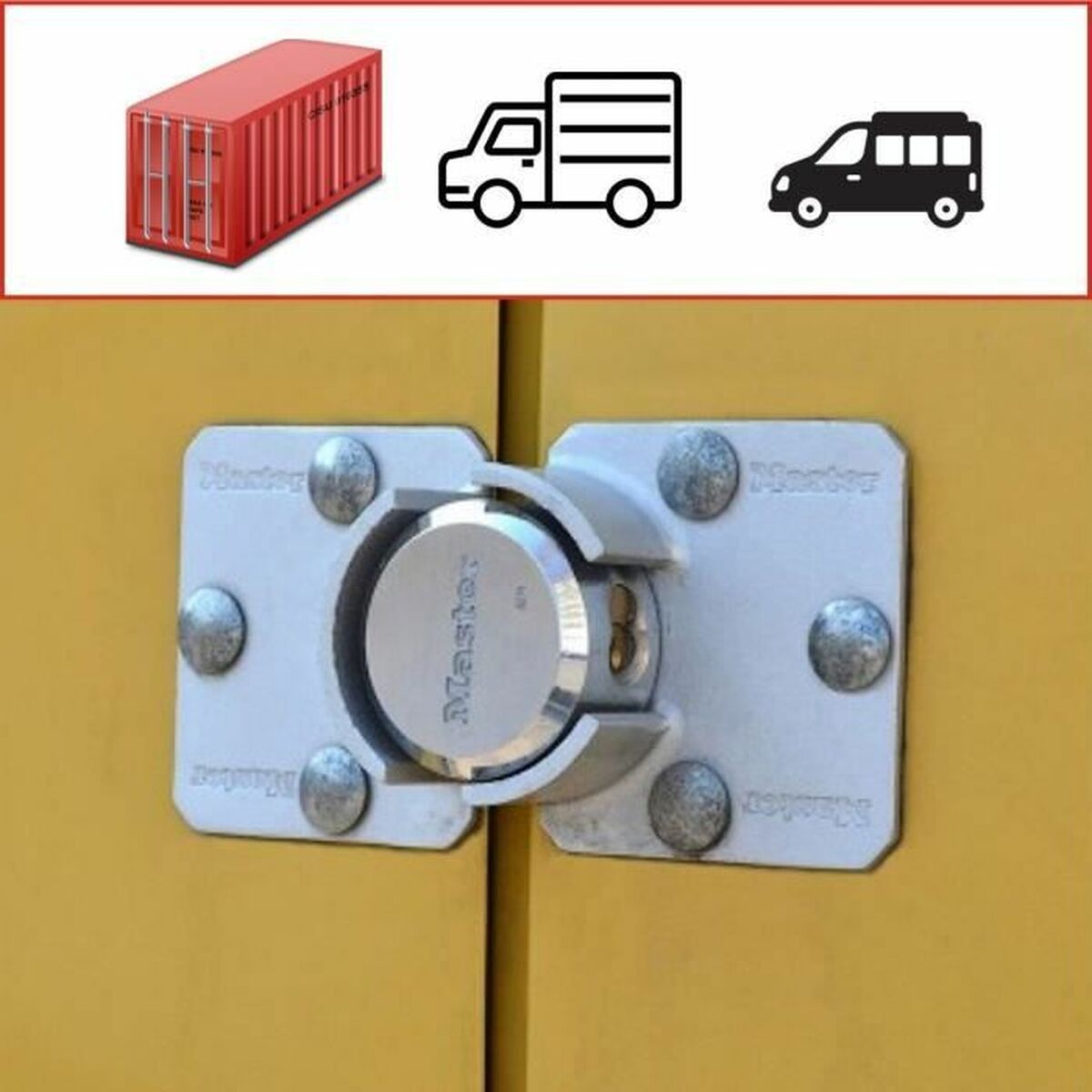 Hänglås med nyckel Master Lock Zink Rektangulär (4 antal) - 5