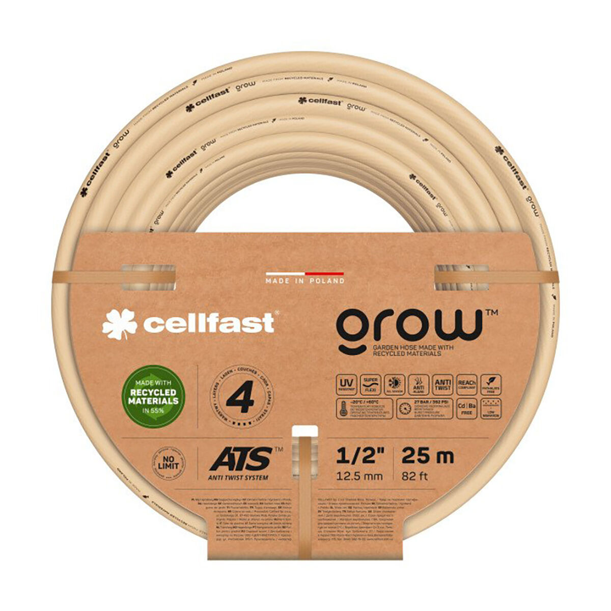 Slang Cellfast Grow 25 m PVC Beige