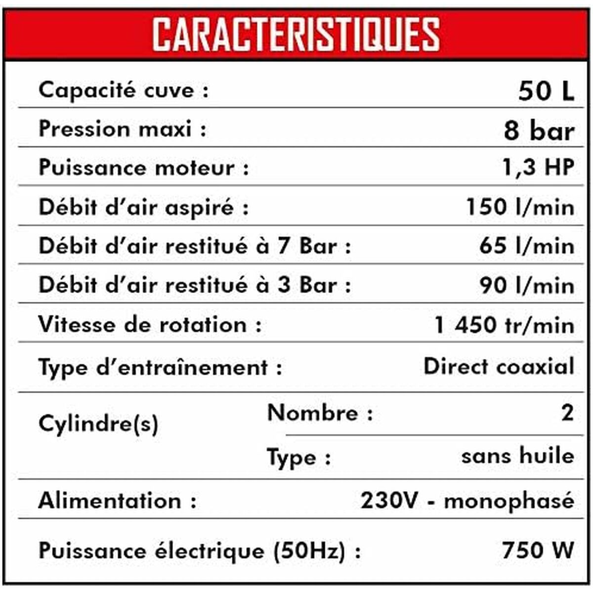 Luftkompressor MECAFER 425523 Horisontell Tyst 8 bar 24 L - 9