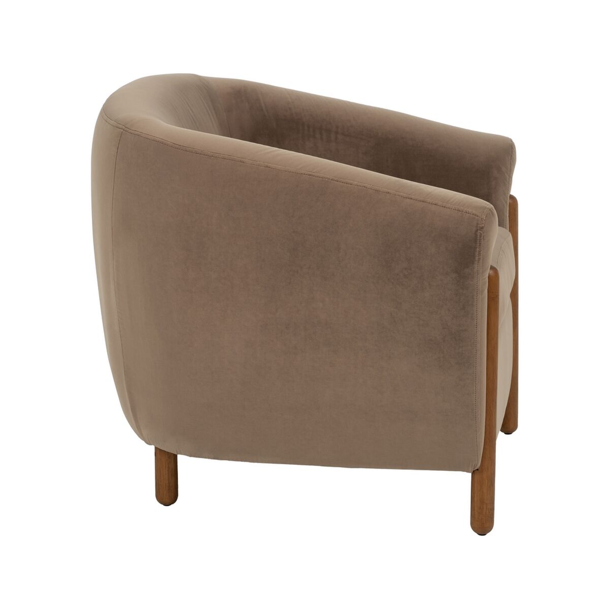 Fåtölj Naturell Beige-brun (taupe) Gummiträ Foam Tyg 87 x 80 x 81 cm - 3