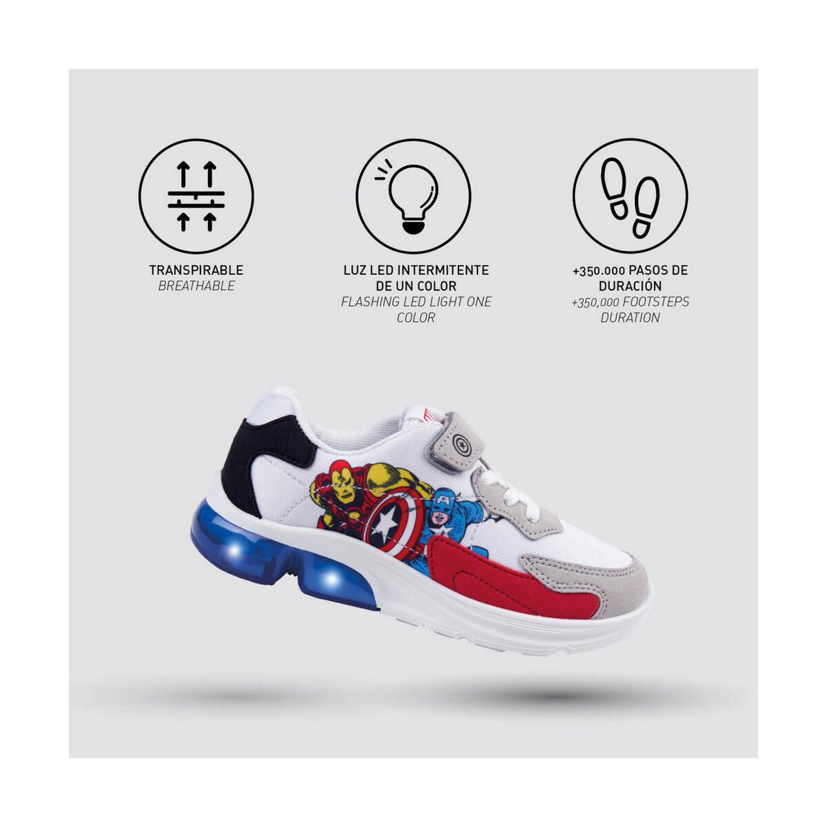 Sportskor med LED The Avengers Multicolour - 4