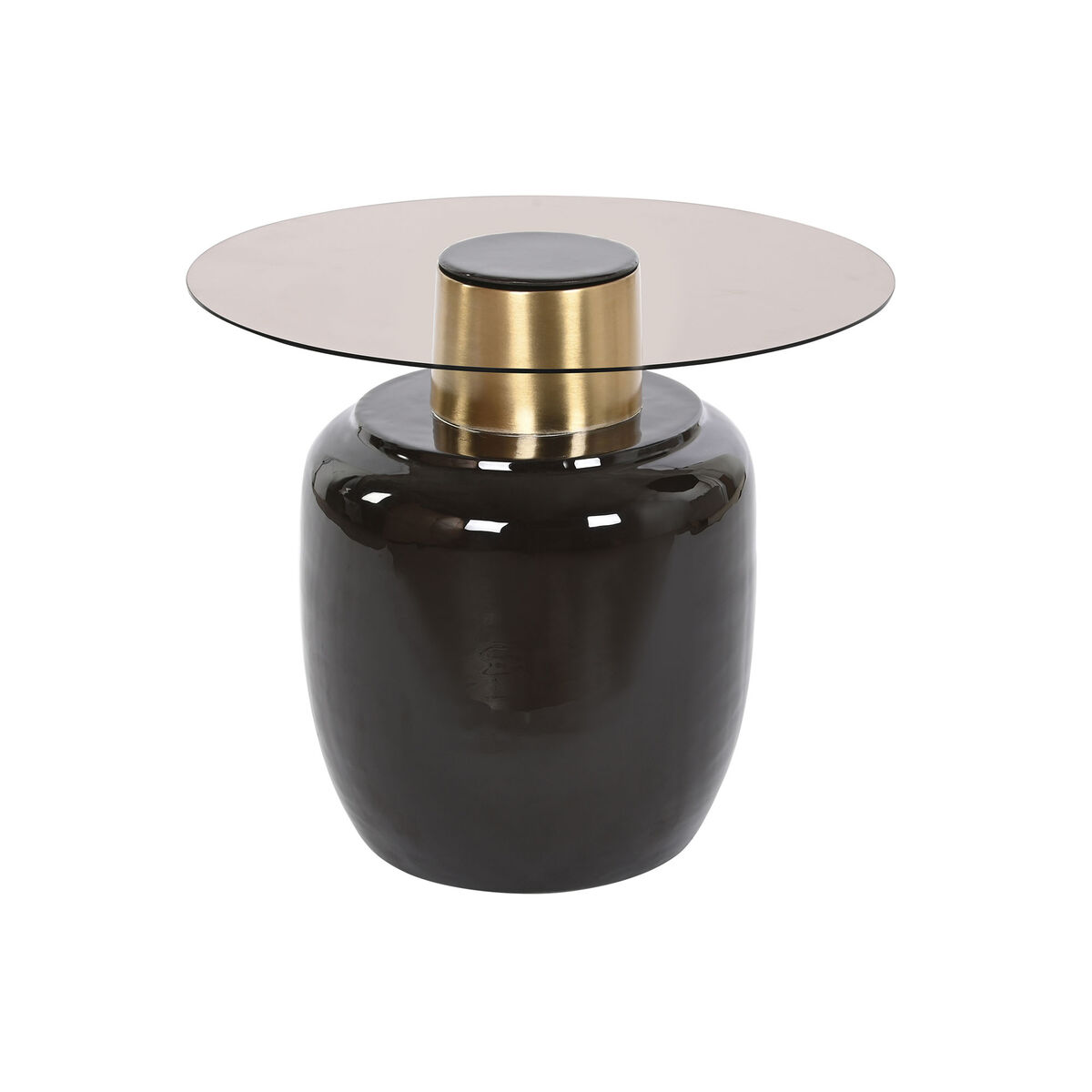 Sidobord DKD Home Decor Svart Gyllene Metall Glas 59 x 59 x 46 cm - 3