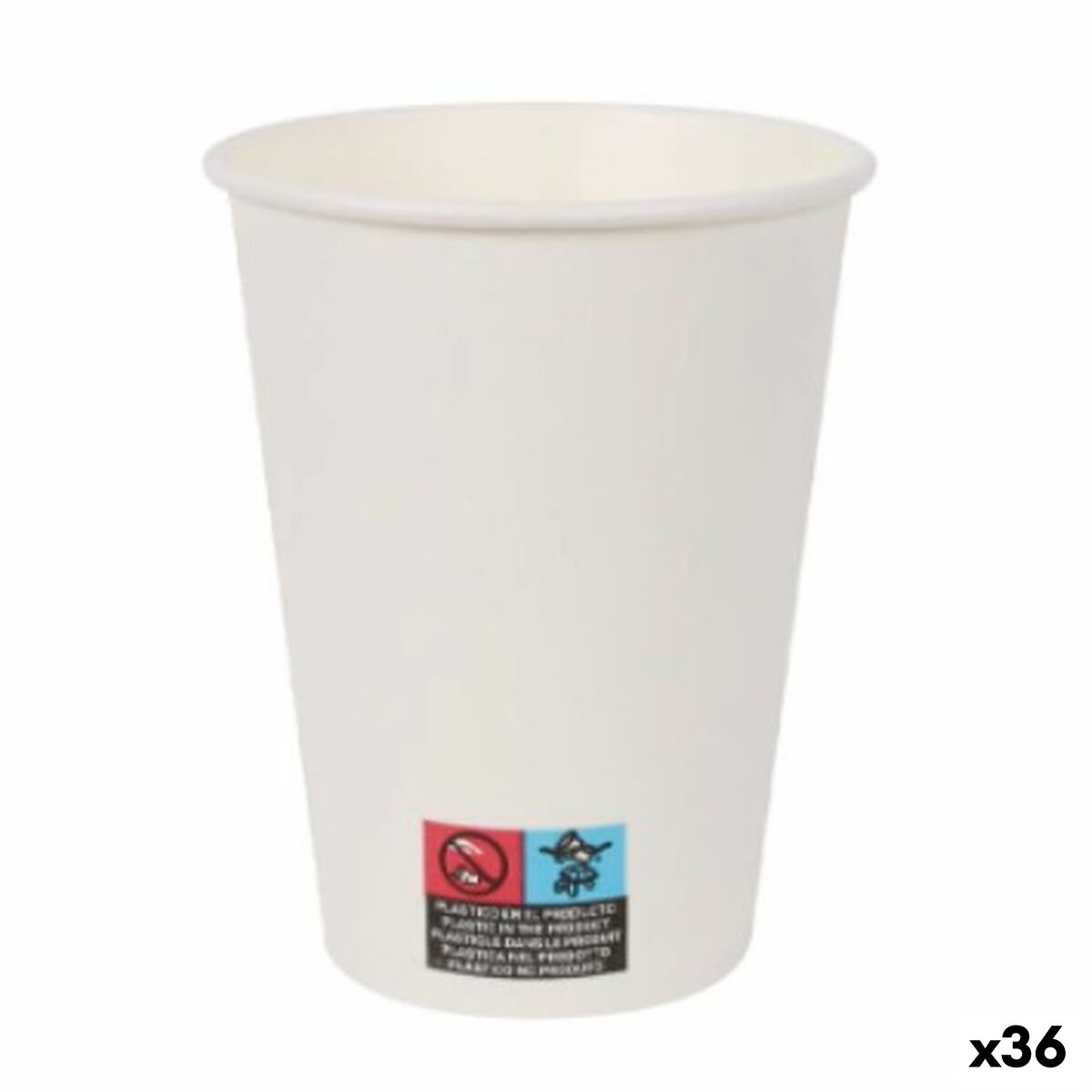 Glasset Algon Papp Engångsanvändning Vit 36 antal (12 Delar)