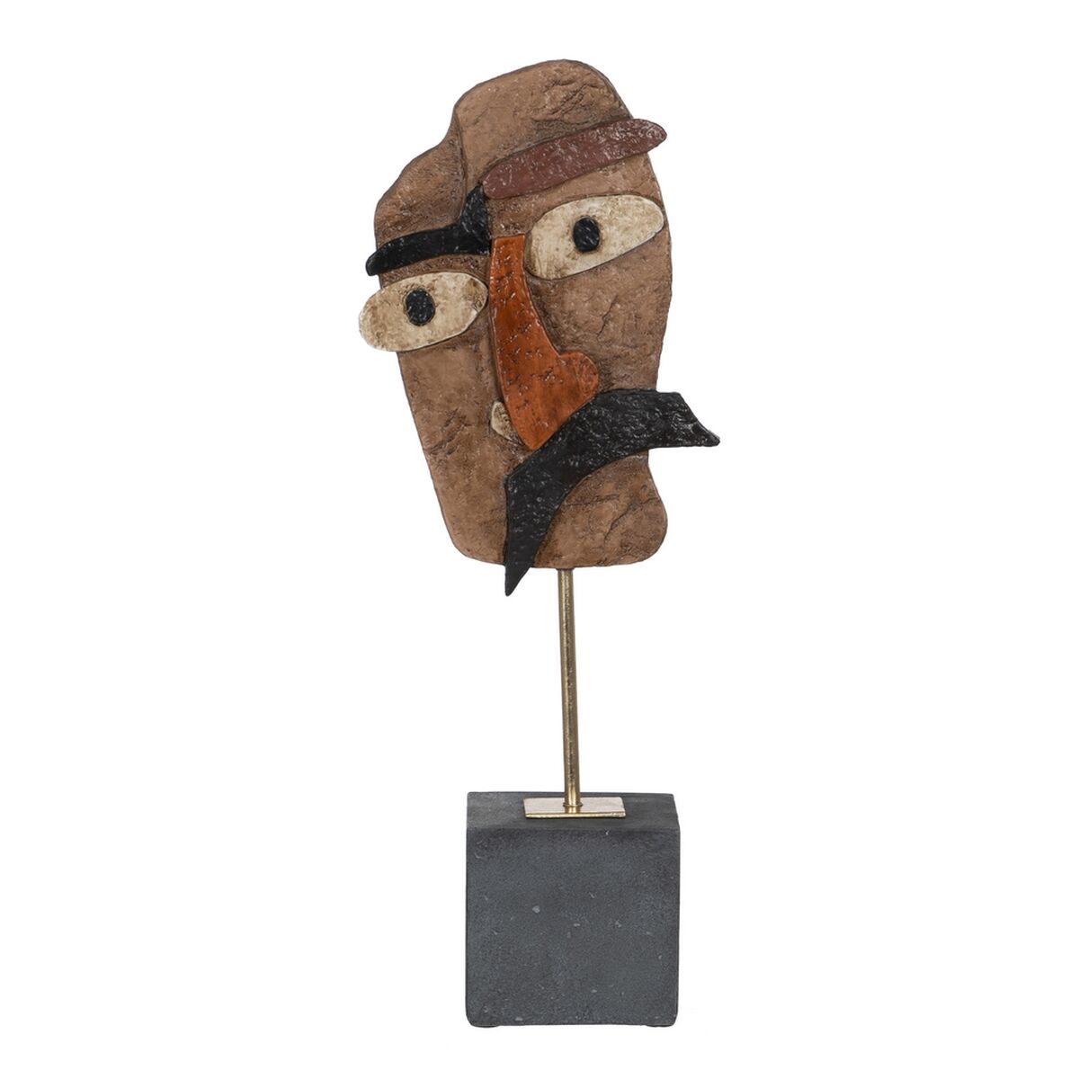 Prydnadsfigur Brun Svart Mask 18 x 11 x 48,5 cm