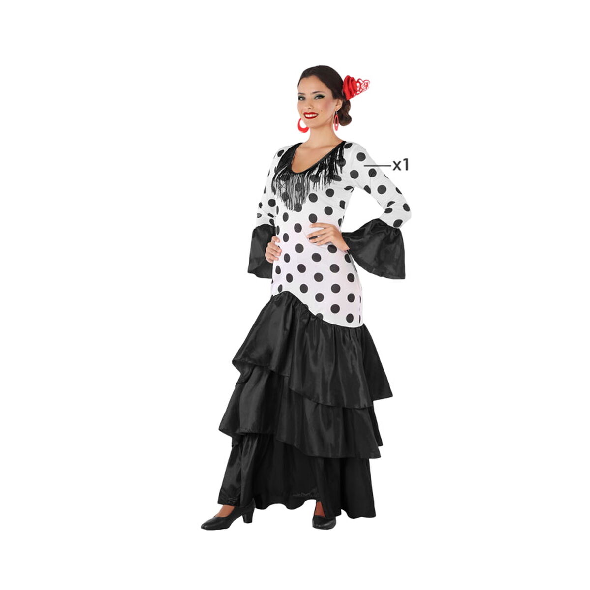 Maskeraddräkt vuxna Svart Flamencodansare XXL - 8