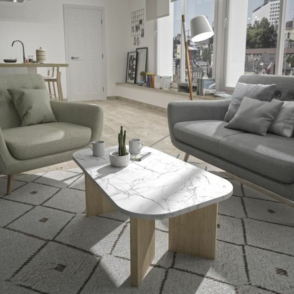 Soffbord Vit 105 x 58 x 39 cm - 2