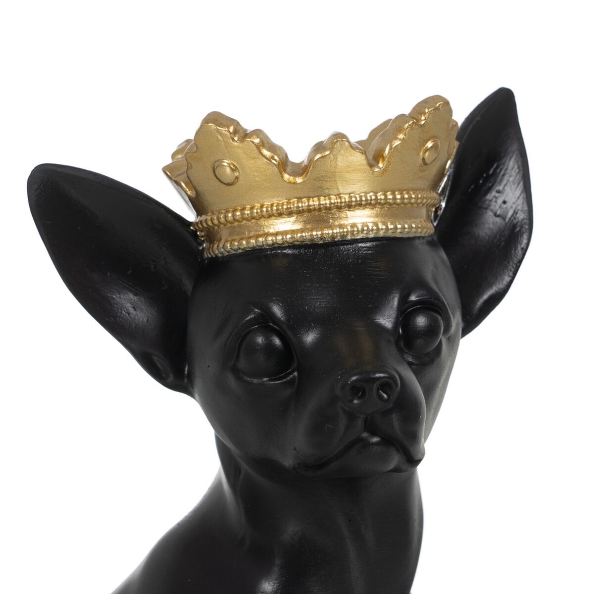 Prydnadsfigur Svart Gyllene Hund 17 x 11,7 x 25,5 cm - 7