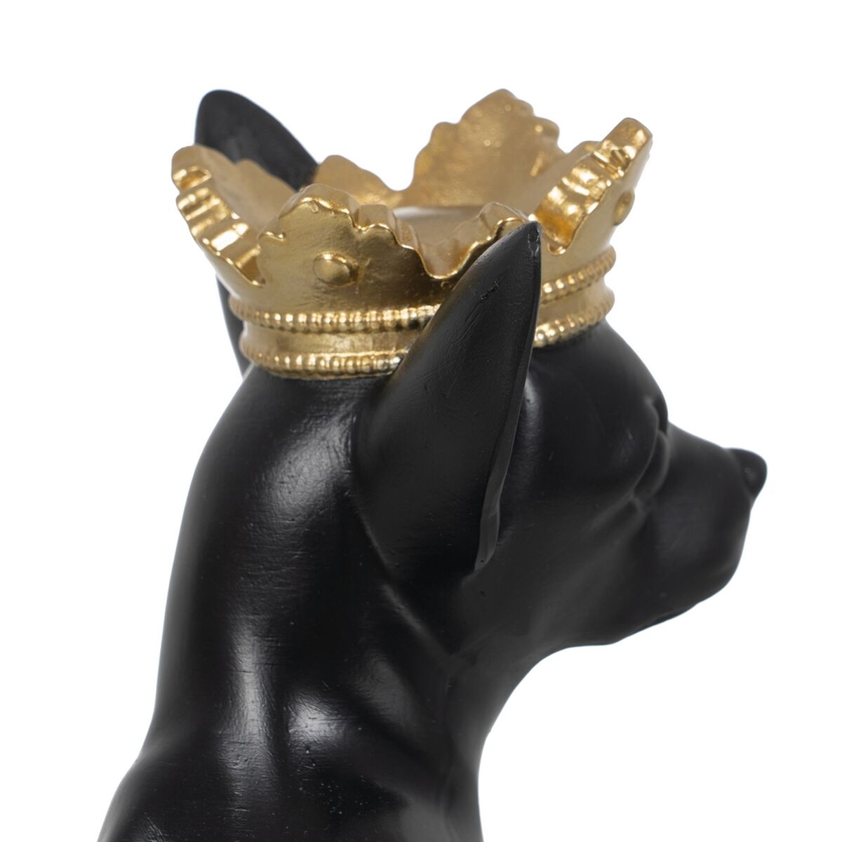 Prydnadsfigur Svart Gyllene Hund 17 x 11,7 x 25,5 cm - 4