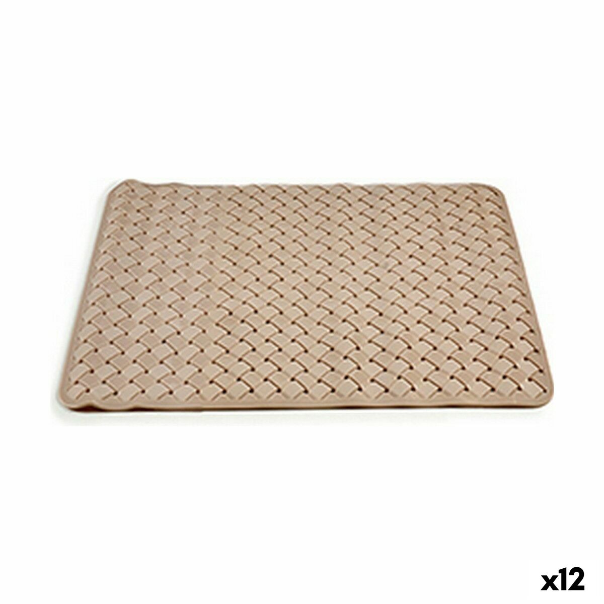 Badrumsmatta Flätning Beige PVC (0,03 x 50 x 50 cm) (12 antal) - 4