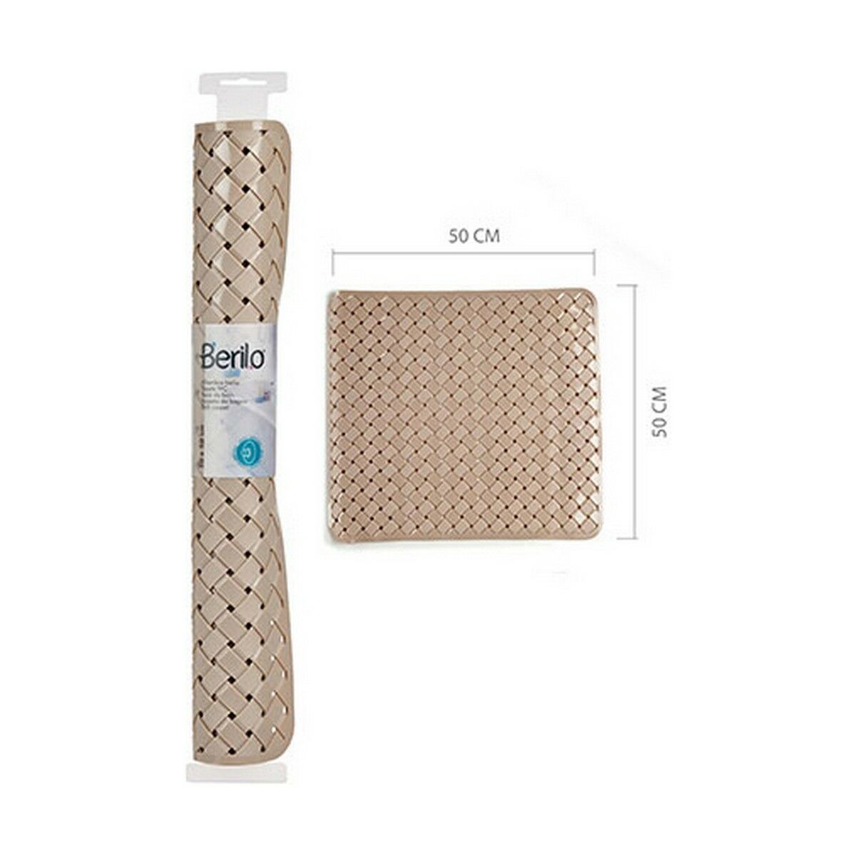 Badrumsmatta Flätning Beige PVC (0,03 x 50 x 50 cm) (12 antal) - 2