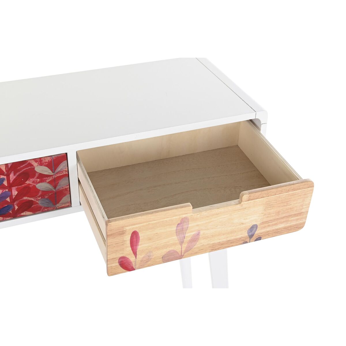 Konsol DKD Home Decor Naturell MDF Gummiträ Vit Rödbrun (80 x 30 x 74 cm) - 9