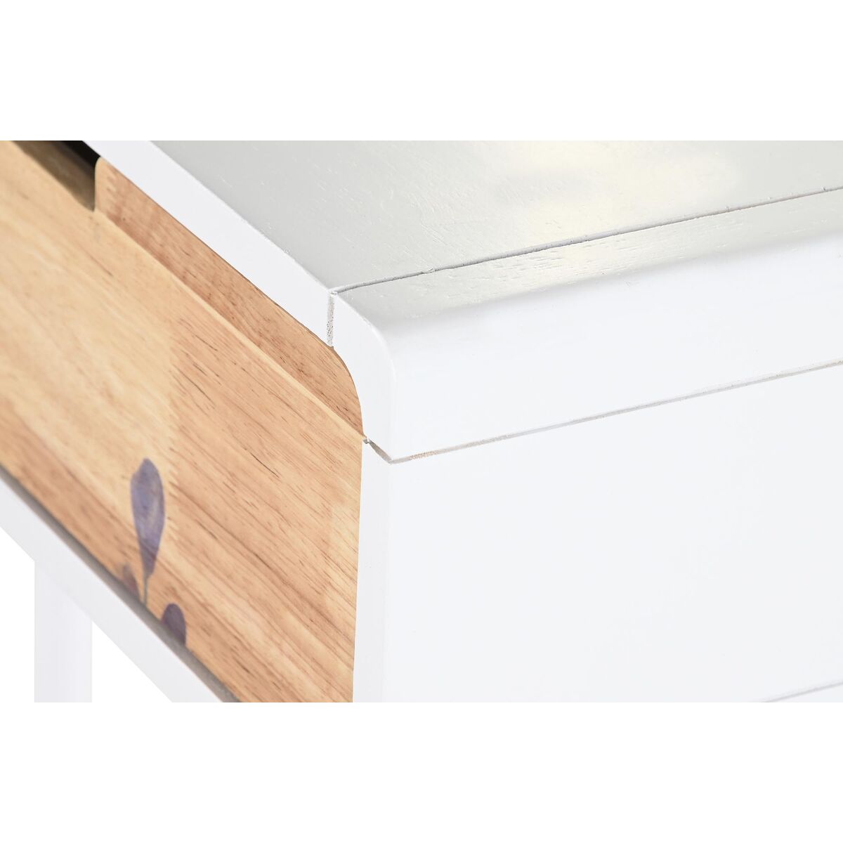 Konsol DKD Home Decor Naturell MDF Gummiträ Vit Rödbrun (80 x 30 x 74 cm) - 7