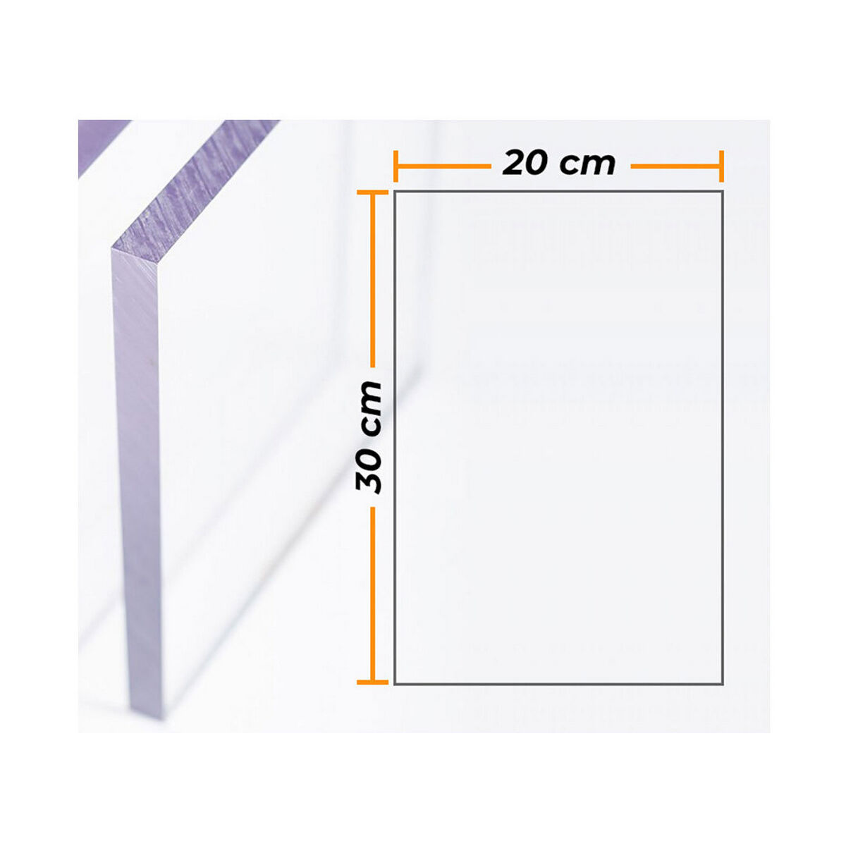 Skylt Compossar Transparent Polykarbonater 4 mm 20 x 30 cm