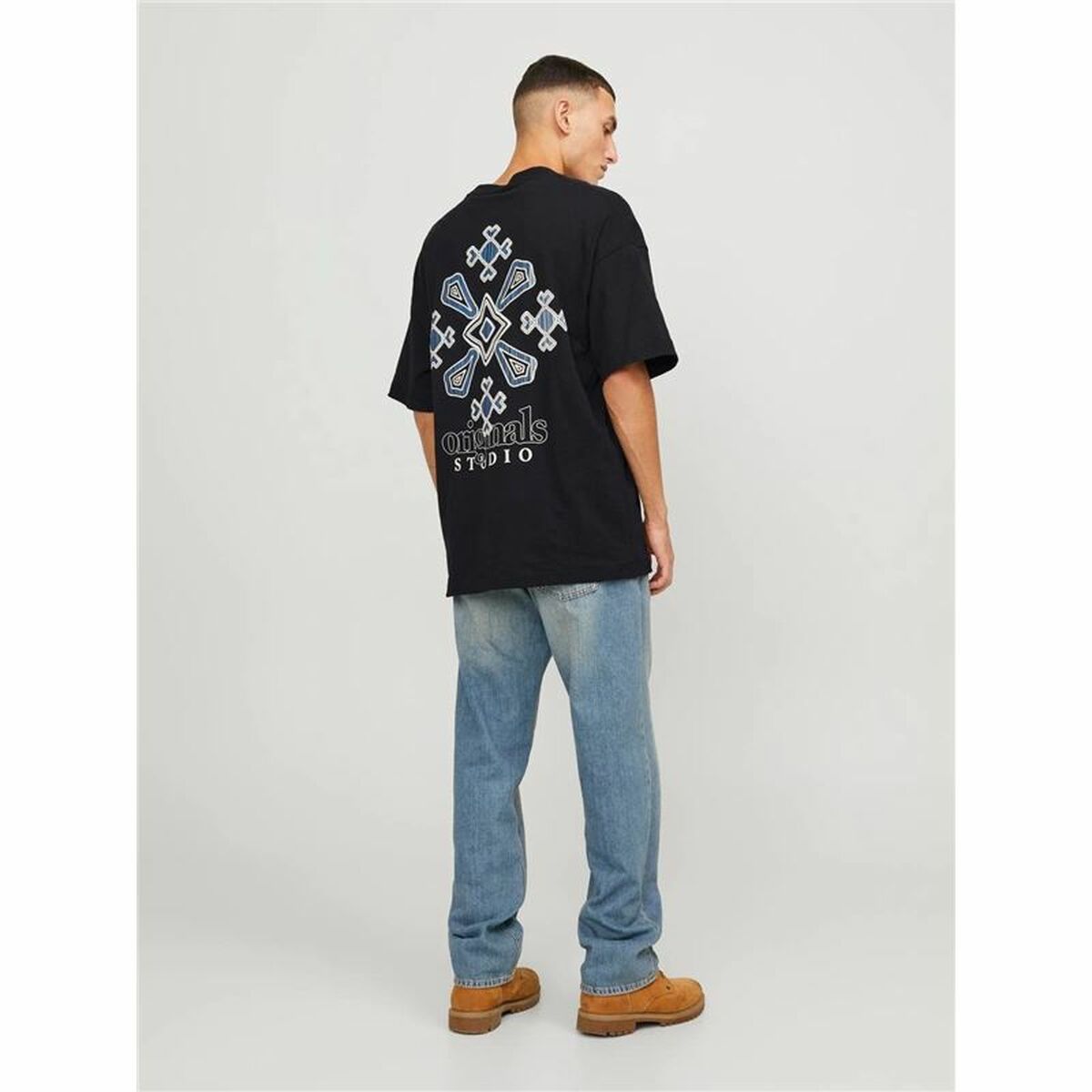 T-shirt med kortärm Herr Jack & Jones bari Back Svart Män - 5