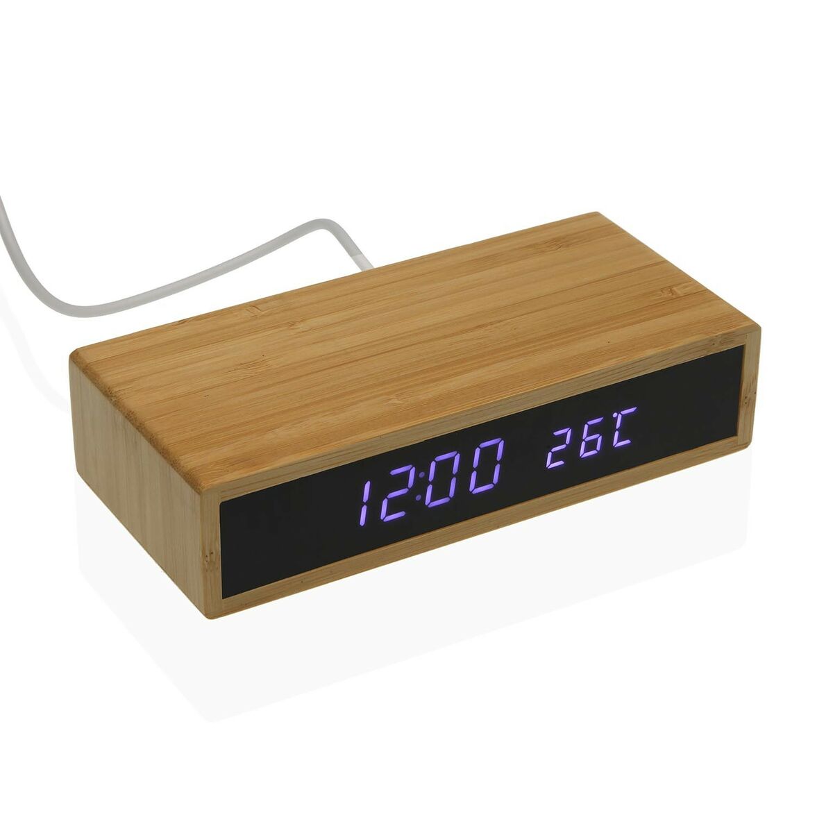Väckarklocka Versa Bambu Minimalistisk 7,3 x 3,5 x 16 cm - 2