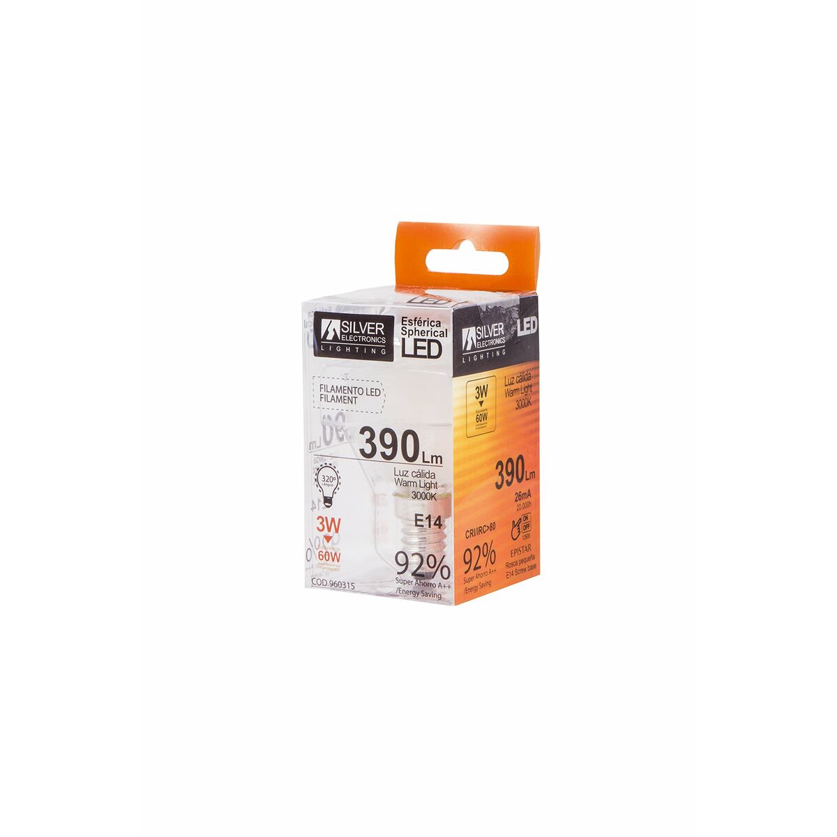 LED-lampa Silver Electronics 960315 3W E14 3000K - 3