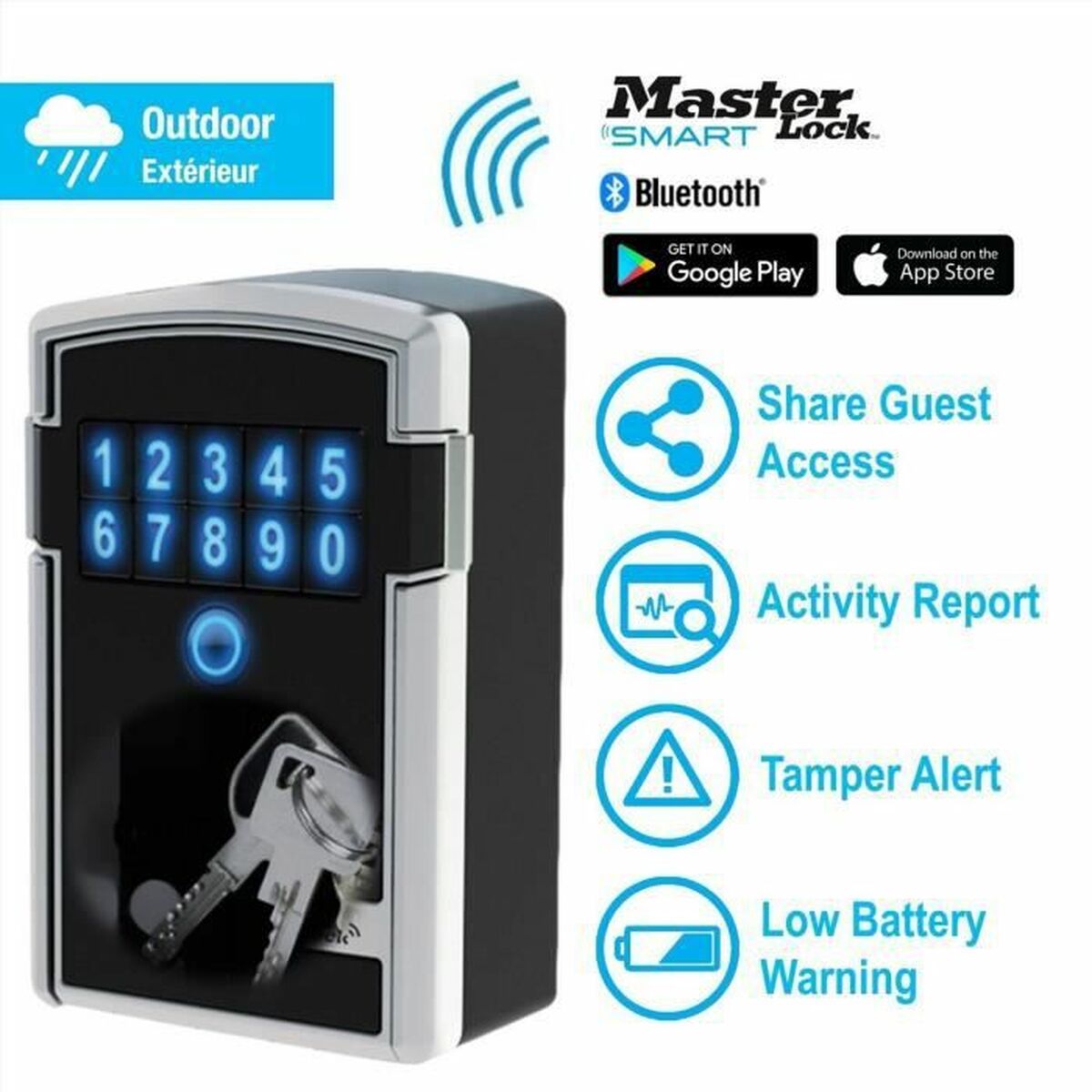 Hänglås med nyckel Master Lock 5441EURD Zink Plast Rektangulär - 4