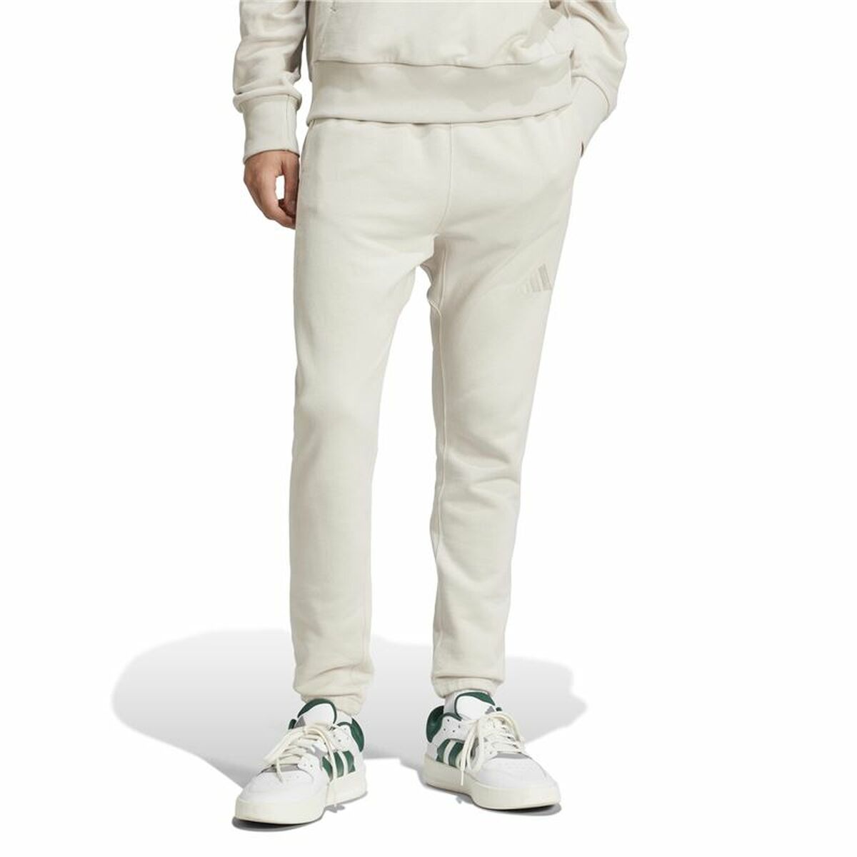 Långa träningsbyxor Adidas All Szn French Terry Regular Tapered Vit Beige Män - 2