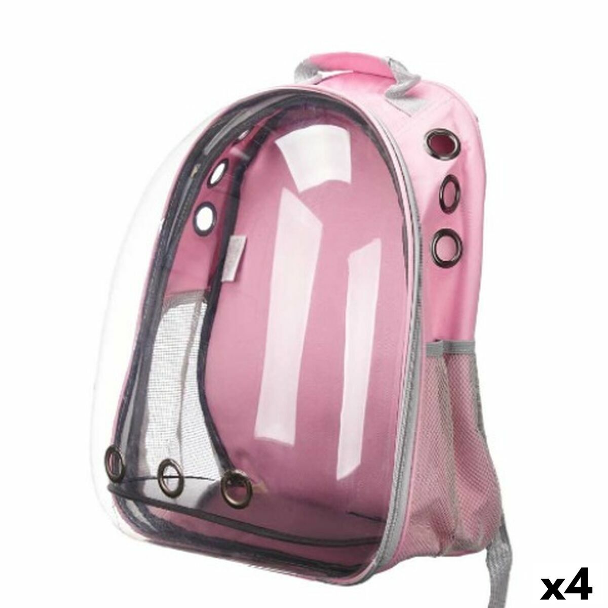 Ryggsäck för husdjur Rosa Transparent 43 x 26 x 33 cm - 3