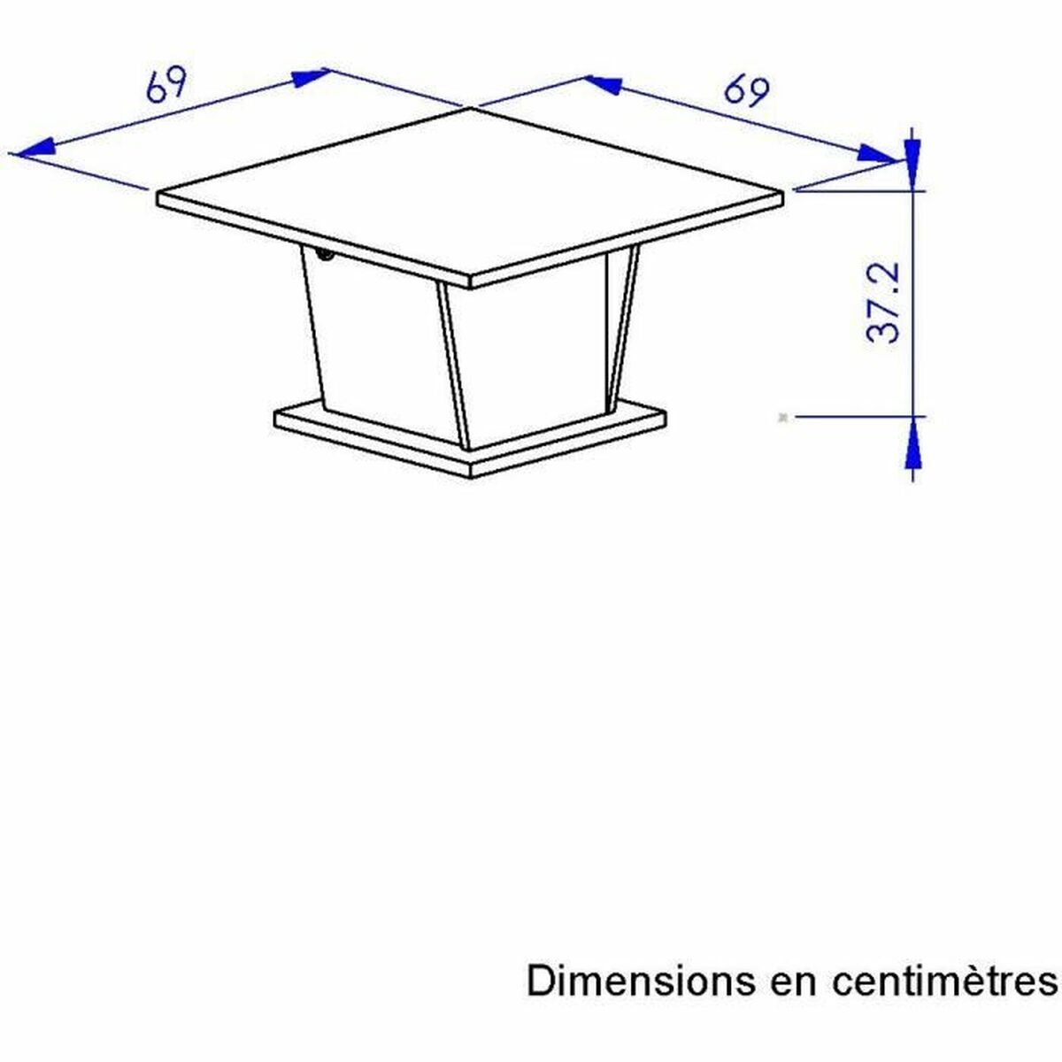 Soffbord Diagone Vit Tölgy 69 x 69 x 38 cm - 3