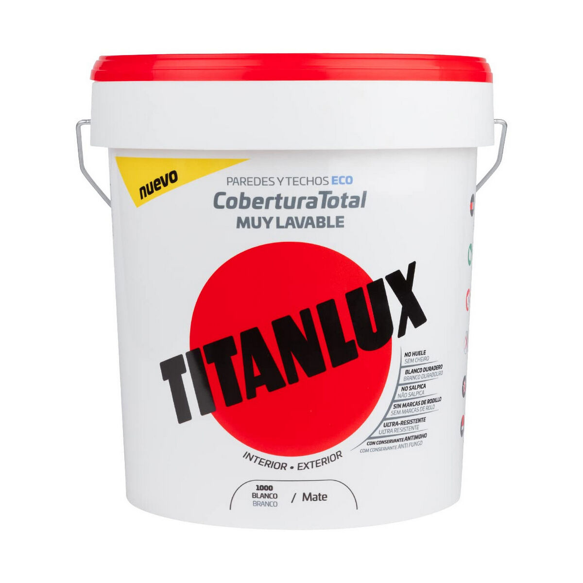 Plastfärg Titan 06t100005 Vit 4 L Tvättbar Vägg Tak - 3