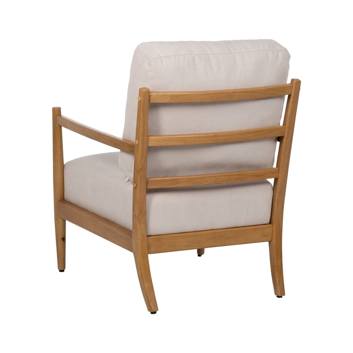 Fåtölj Beige Naturell Gummiträ Trä MDF Foam 100 % polyester 65 x 71 x 88 cm - 4