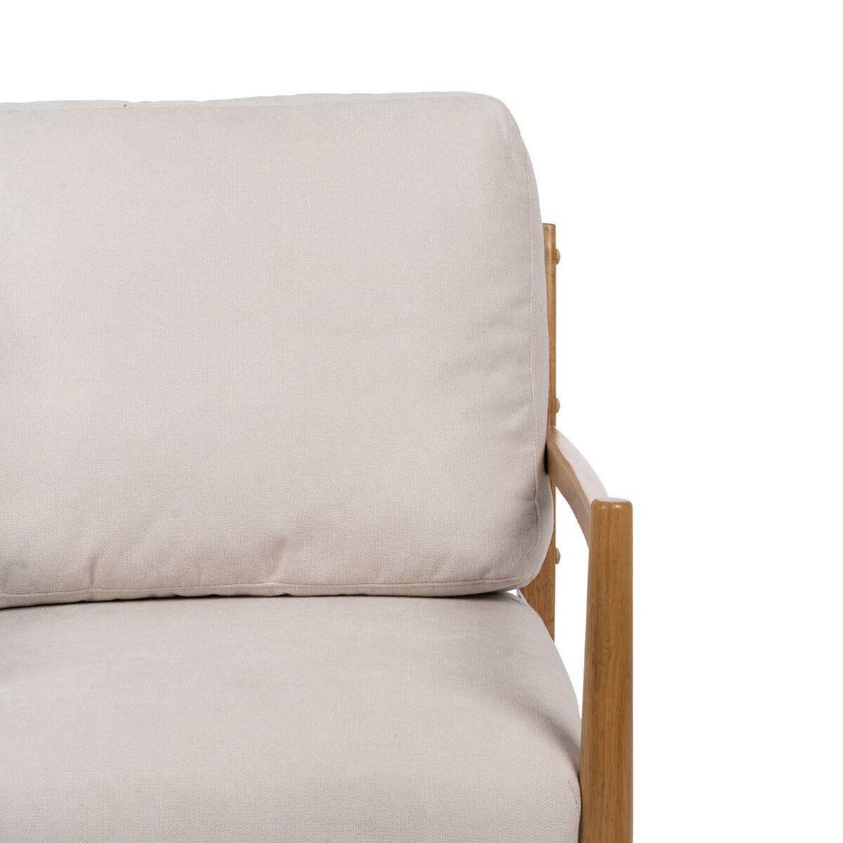 Fåtölj Beige Naturell Gummiträ Trä MDF Foam 100 % polyester 65 x 71 x 88 cm - 5