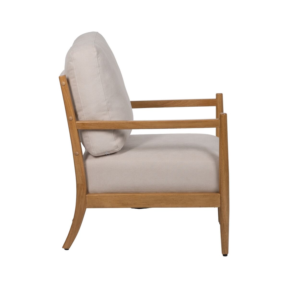 Fåtölj Beige Naturell Gummiträ Trä MDF Foam 100 % polyester 65 x 71 x 88 cm - 3
