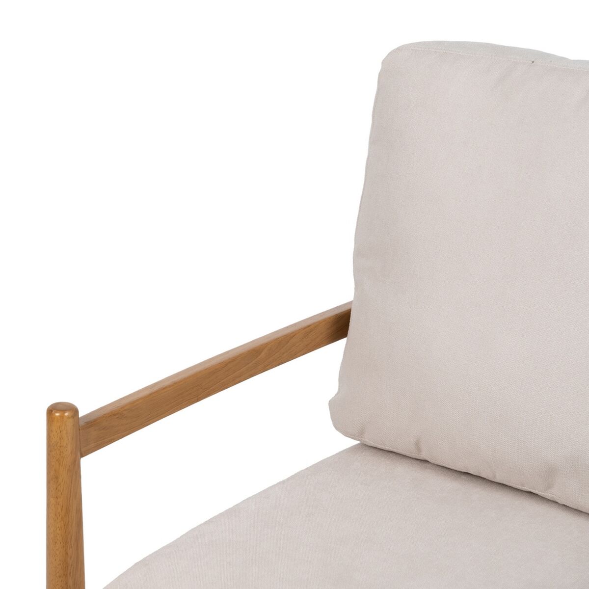 Fåtölj Beige Naturell Gummiträ Trä MDF Foam 100 % polyester 65 x 71 x 88 cm - 6
