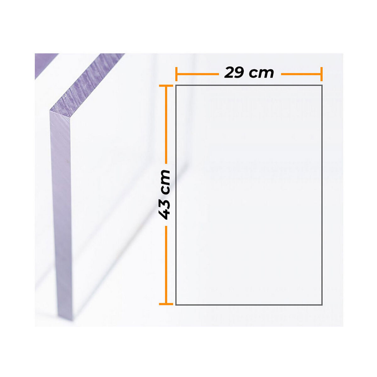 Skylt Compossar Transparent Polykarbonater 4 mm 29 x 43 cm