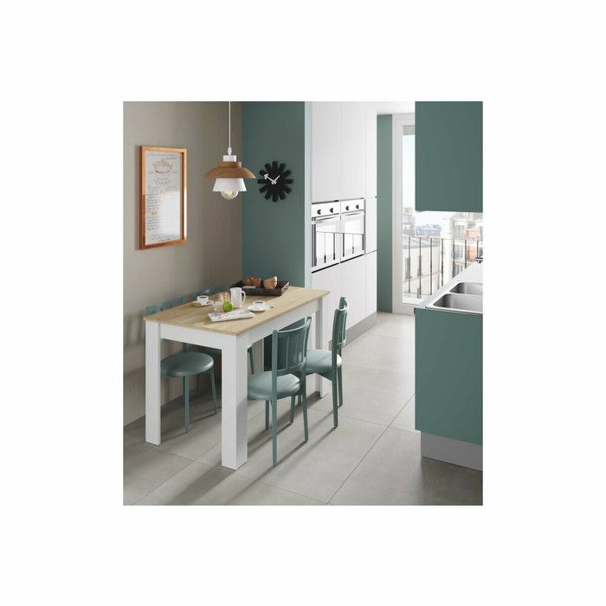 Matsalsbord LILIAN Vit Brun Trä 109 x 67 x 78 cm - 2
