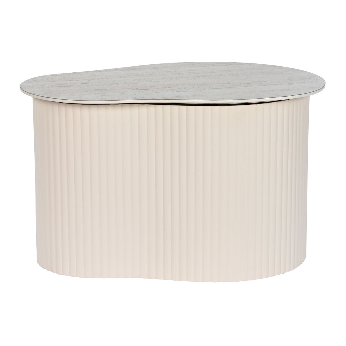 Sidobord Home ESPRIT Vit Beige Ljusbrun Metall Keramik 70 x 46 x 38 cm - 5