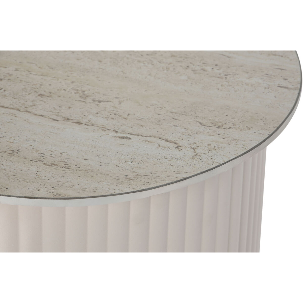 Sidobord Home ESPRIT Vit Beige Ljusbrun Metall Keramik 70 x 46 x 38 cm - 7
