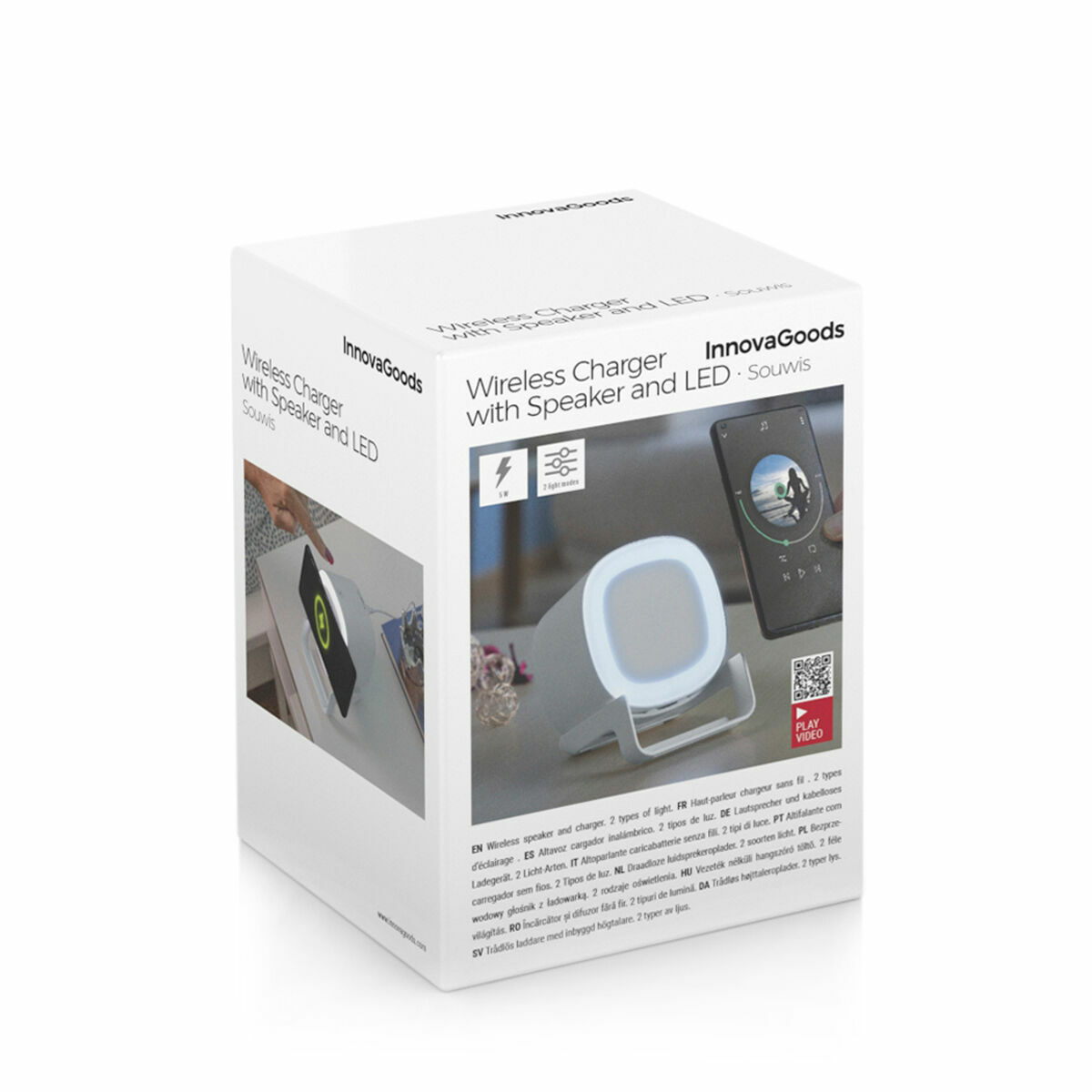 Laddare för trådlös högtalare med LED-lampor Souwis InnovaGoods - 3