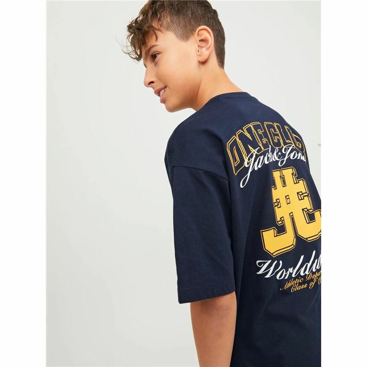 Barn T-shirt med kortärm Jack & Jones Jorcole Back Print Marinblå - 5
