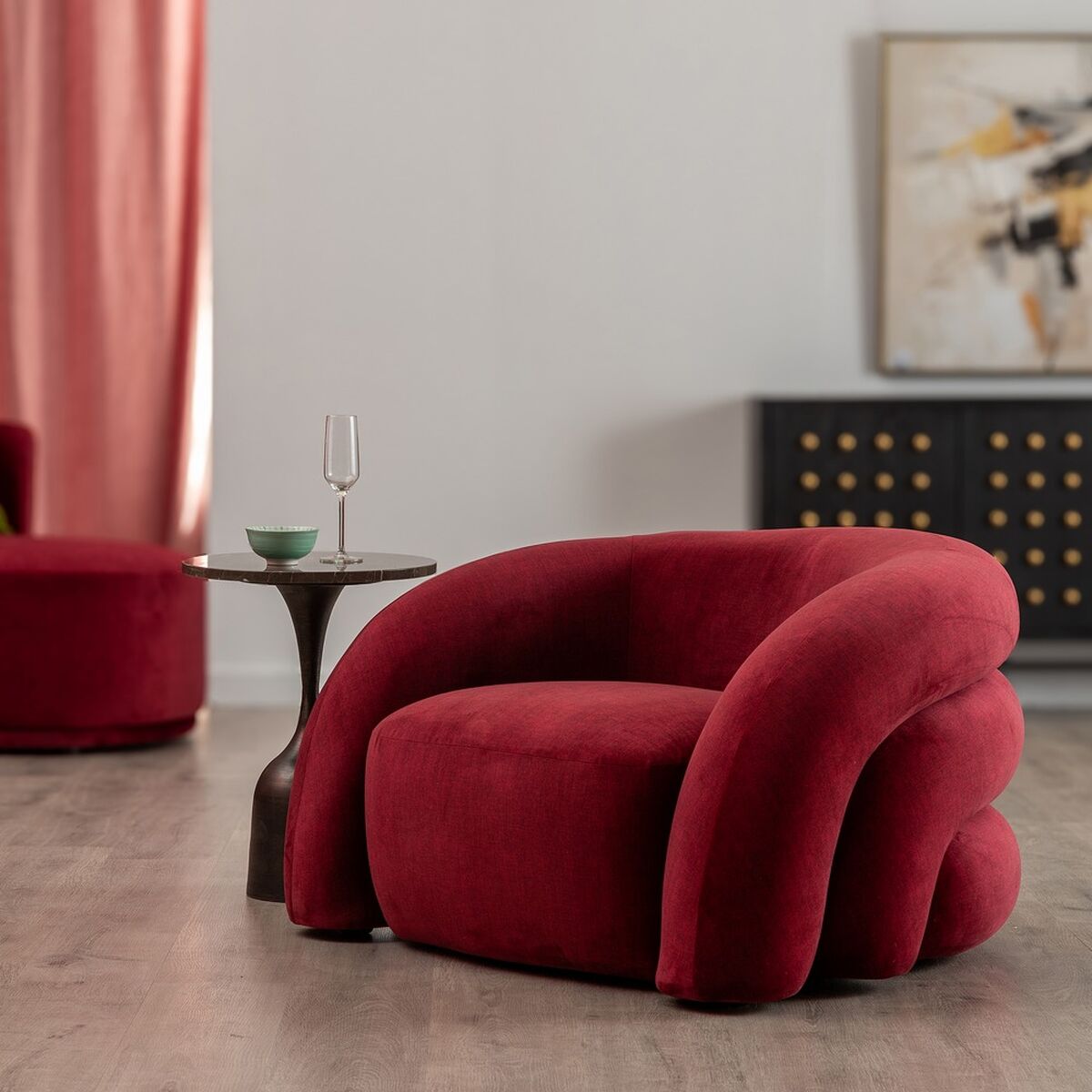 Fåtölj Bordeaux Trä Foam 100 x 84 x 58 cm - 2