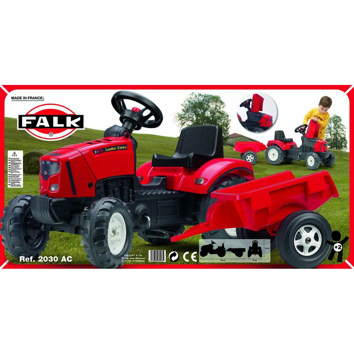 Pedaltraktor Falk Lander Z160X Röd - 2