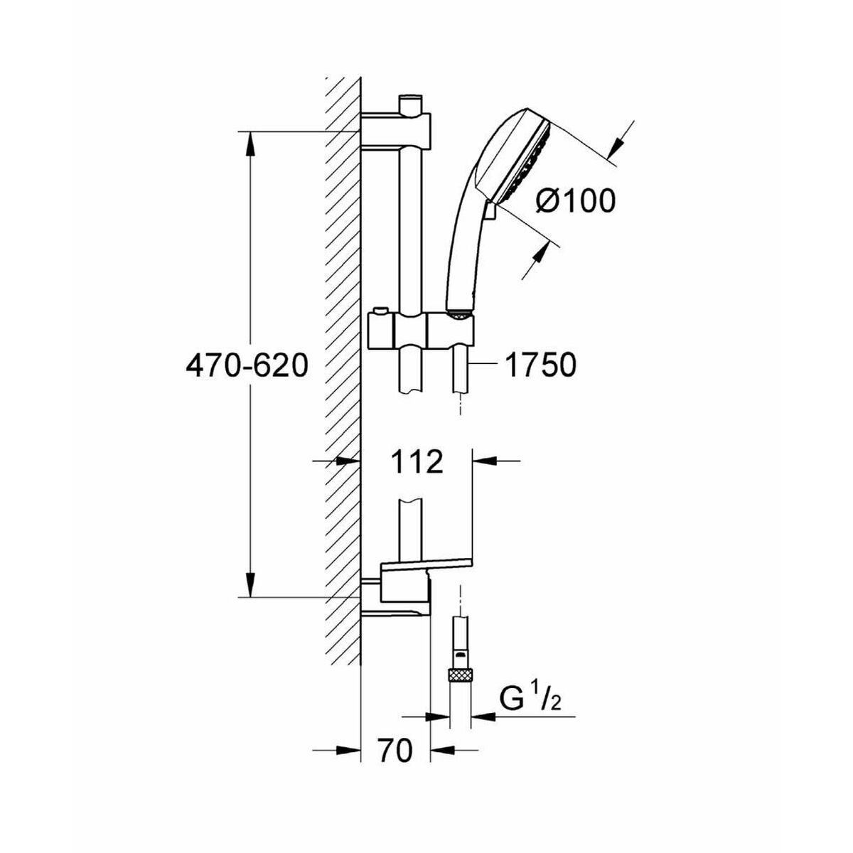 Duschset Grohe Vitalio Comfort 100 3 Lägen - 2